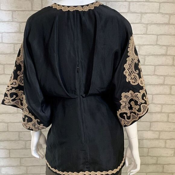 ‎Yoanna Baraschi 100% silk embroidered top - S - Picture 5 of 8